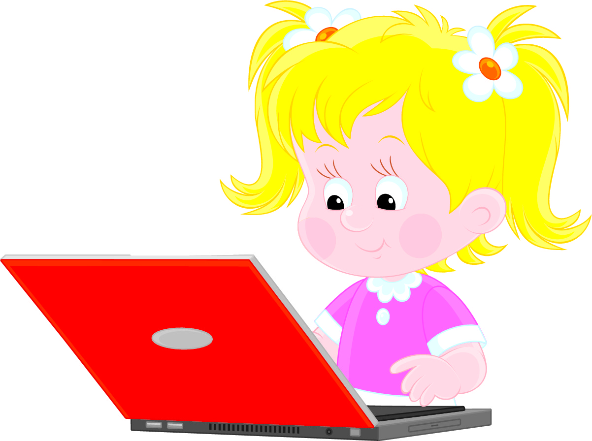 Little girl at a computer